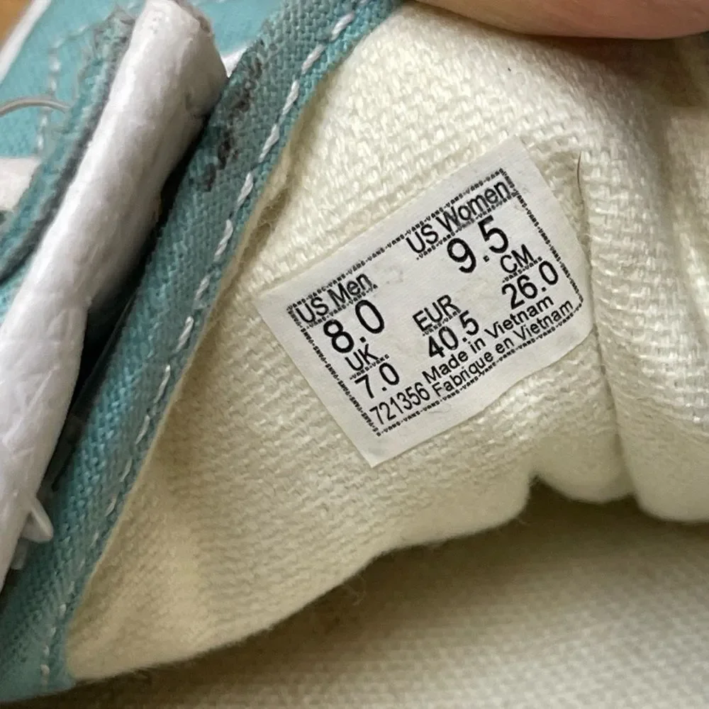 Vans Old Skool Suede Toe Aqua Teal Blue Size 9.5